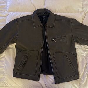 Women’s Dark Green Leather Jacket